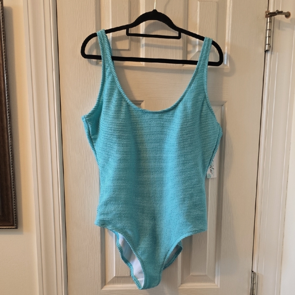 FRESHWATER BRAND WOMEN'S TEAL ONE PIECE BATHING SUIT SIZE XL (16-18)